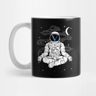 Astronaut Yoga Vechain VET Coin To The Moon Crypto Token Cryptocurrency Blockchain Wallet Birthday Gift For Men Women Kids Mug